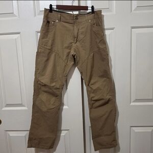 Kuhl Konfidant Men's Air Pants Soze 34x32 Khaki Brown Outdoor Hiking Stretch EUC